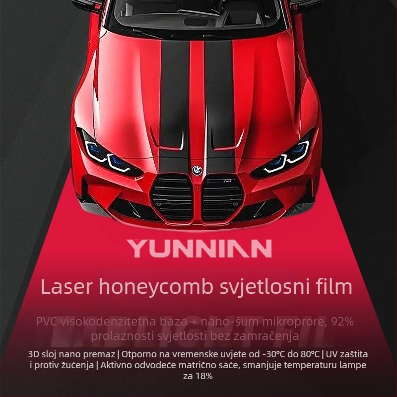 Honeycomb laserska folija za svjetla automobila i motocikla - zaštitni film za prednja i stražnja svjetla, PVC materijal, branda Cloud Carriage