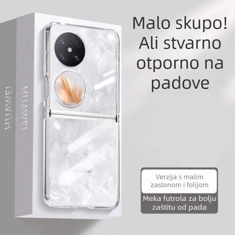 Jednodelno silikon kućište za Huawei Pocket 2/S, s preklopnim zaslonom i zaštitom zaslona, puna zaštita od pada