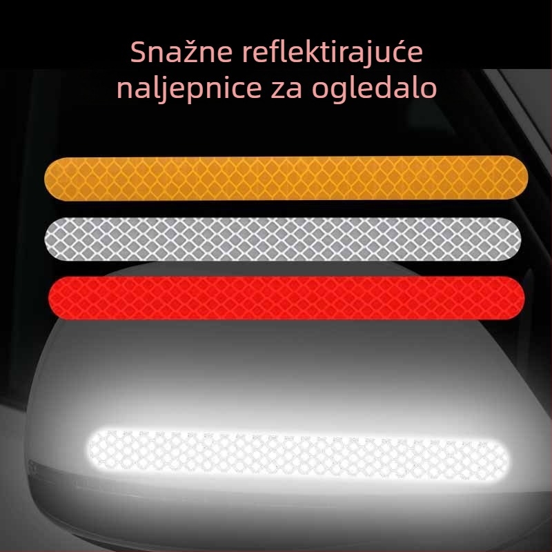 Reflektirajući samoljepljivi naljepnica za tijelo automobila i retrovizor – linijski uzorak, upozoravajući film, zaštita od ogrebotina