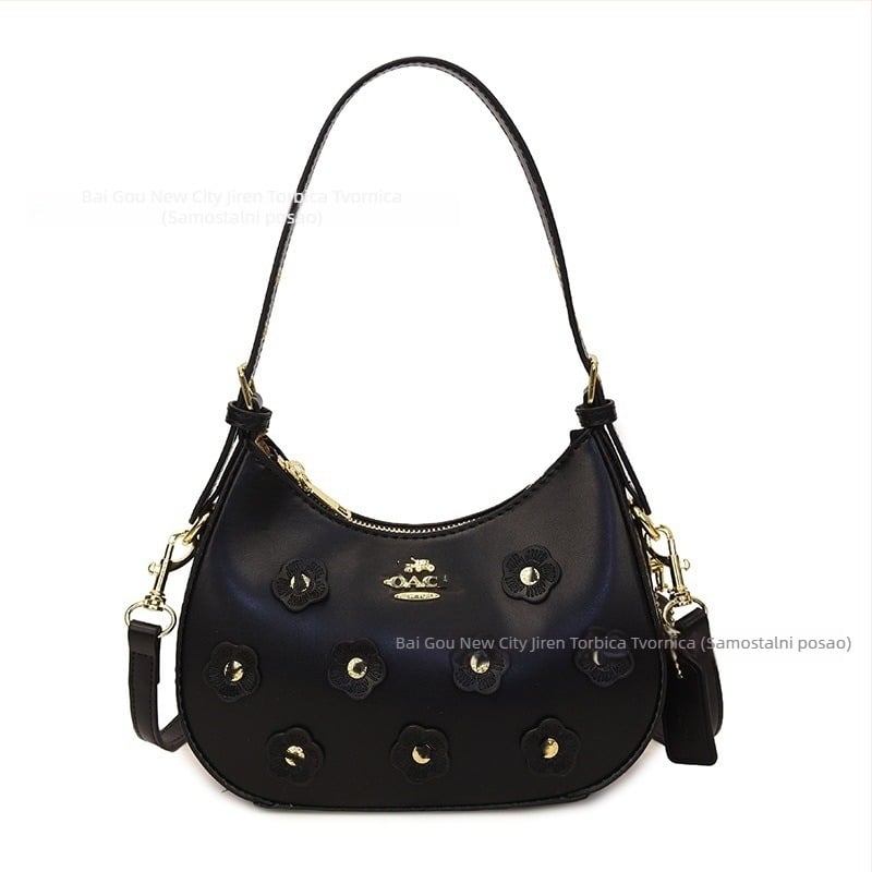 Torba za žene u obliku dumplinga s cvjetnim uzorkom, crossbody, zatvarač