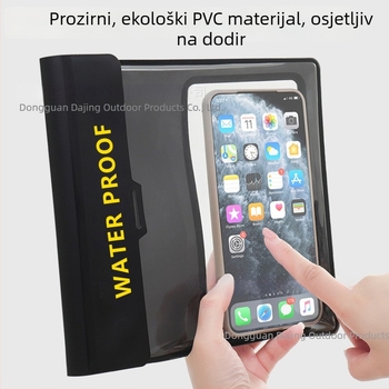 Vodootporna torbica za mobitel s dodirnim zaslonom, velika kapaciteta, dijagonalni remen, PVC materijal, za plivanje i vodene sportove
