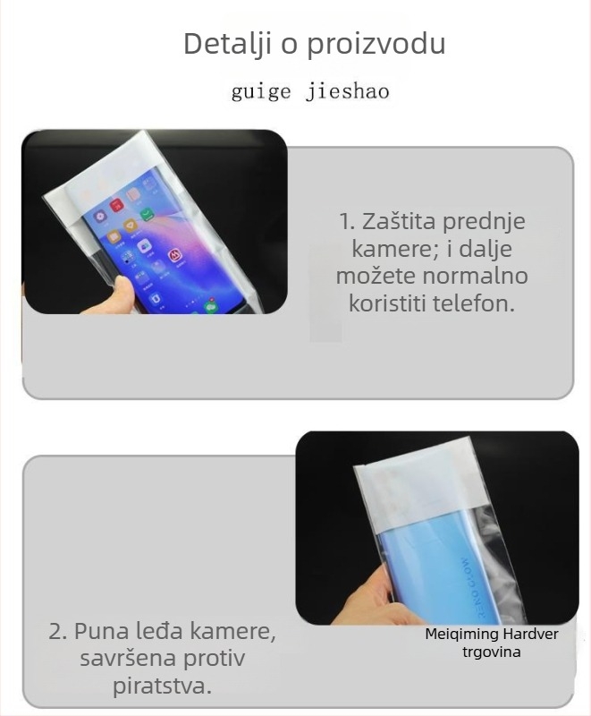 Jednokratna vrećica za mobitel s zaštitom od fotografiranja, pokrivačem privatnosti i ljepilom za zatvaranje