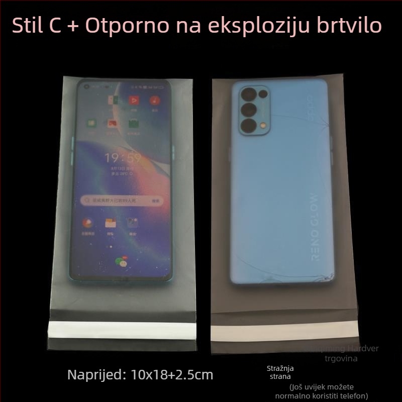 Jednokratna vrećica za mobitel s zaštitom od fotografiranja, pokrivačem privatnosti i ljepilom za zatvaranje
