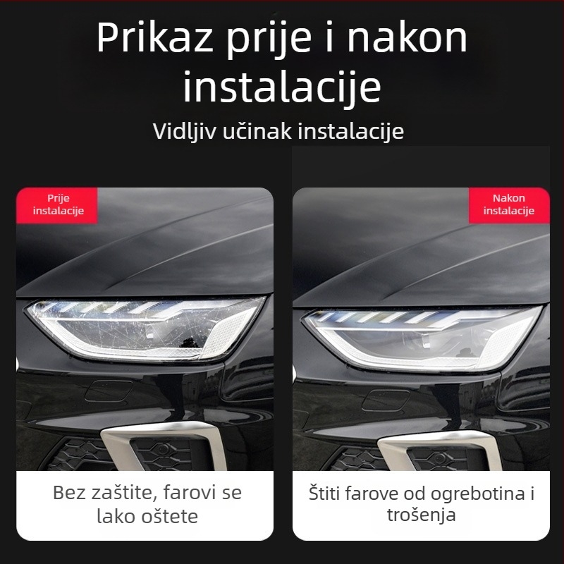 Zaštitni film za svjetla | Hidrogelna membrana | Jednokomponentno oblikovanje | Otporno na ogrebotine i habanje | Za Audi svjetla