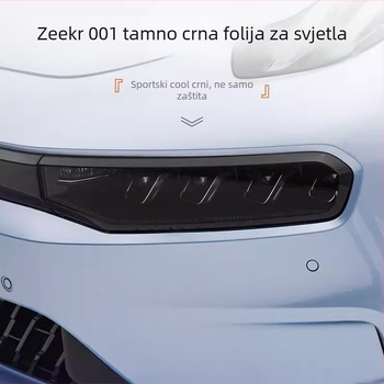 TPU film za prednja i stražnja svjetla Zeekr 001 (2021–2024), tamno crna, zaštita od habanja i ogrebotina, zaštita dnevnih svjetala