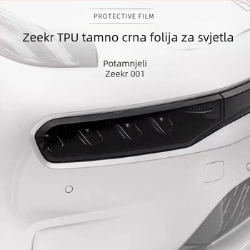 TPU film za prednja i stražnja svjetla Zeekr 001 (2021–2024), tamno crna, zaštita od habanja i ogrebotina, zaštita dnevnih svjetala