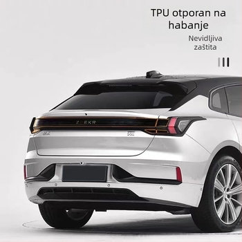 TPU film za prednja i stražnja svjetla Zeekr 001 (2021–2024), tamno crna, zaštita od habanja i ogrebotina, zaštita dnevnih svjetala