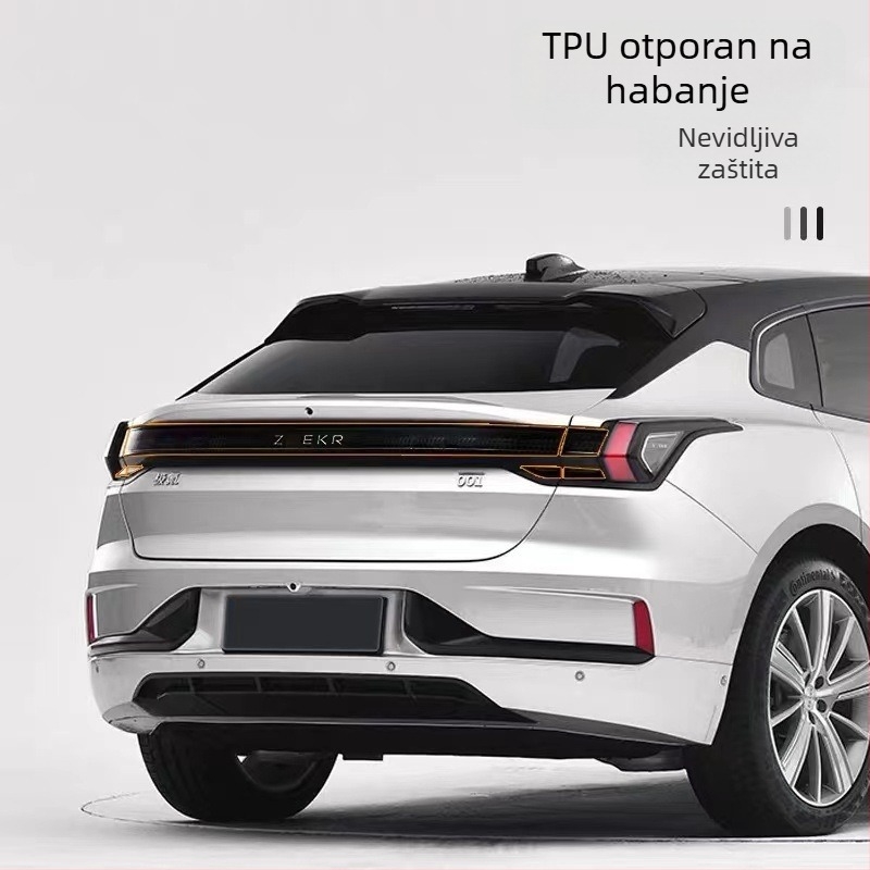TPU film za prednja i stražnja svjetla Zeekr 001 (2021–2024), tamno crna, zaštita od habanja i ogrebotina, zaštita dnevnih svjetala