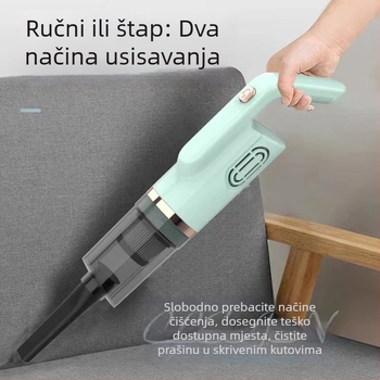 Bezdlačni ručni usisavač za kućanstvo, mokro i suho čišćenje, 120 W, usisni tlak 10–15 kPa, ugrađena baterija 1600–2000 mAh