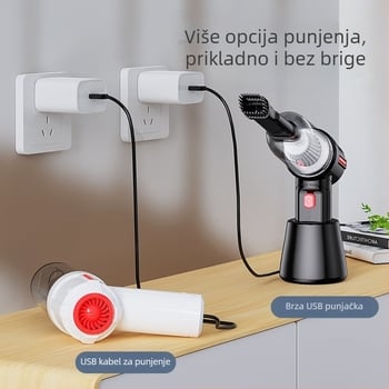 HL-103 Bežični mali usisavač za auto i dom — 7.4V, 120W, 6000Pa, dvostruka namjena