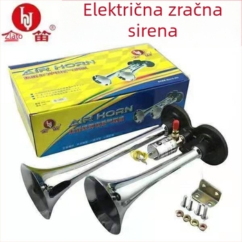 Automobilski klaxon s dvostrukim cijevima, 24V/12V, elektroničko upravljanje, visoki ton, snažan zvuk