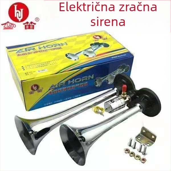 Automobilski klaxon s dvostrukim cijevima, 24V/12V, elektroničko upravljanje, visoki ton, snažan zvuk