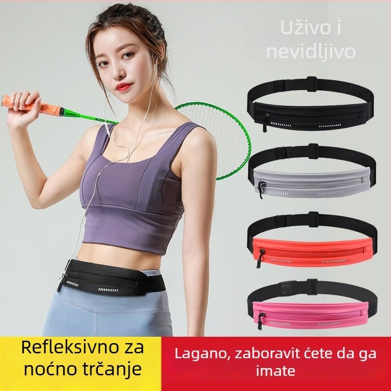 Unisex sportska torbica za pojas za telefon – ultra-tanka, vodootporna, prozračna, USB sučelje, najlon