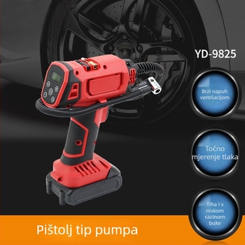 Prijenosni automobilski napuhivač s digitalnim zaslonom i ugrađenom LED rasvjetom, dvostruki cilindar, 12V 120W