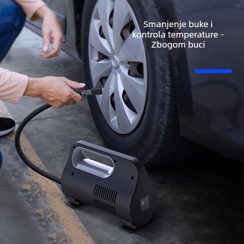 Deli električna prijenosna pumpa za automobil s digitalnim zaslonom i LED osvjetljenjem, 12V, 80W, 30 L/min