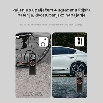 Bežični prijenosni kompresor za auto s digitalnim zaslonom, 12V, 120W, 35 L/min – izuzetno brzo napuhivanje