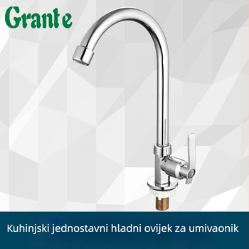 Kuhinjski faucet za sudoperu za povrće, hladna voda, zidna ugradnja, cinkov spoj, keramički kartridž