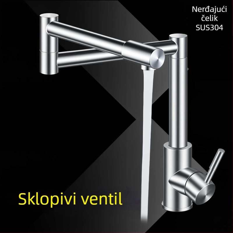 Nehrđajući čelični okretni kuhinjski slavine, keramički disk, model Syj-13cf, radna temperatura 10–90°C
