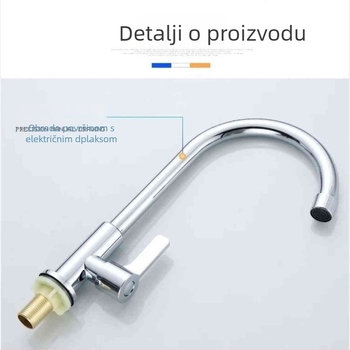 Plastična slavina za umivaonik, hladna voda, keramički disk ventil, elektroplatirani završni sloj, brend Consistent Bathroom