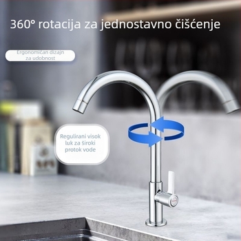 Plastična slavina za umivaonik, hladna voda, keramički disk ventil, elektroplatirani završni sloj, brend Consistent Bathroom
