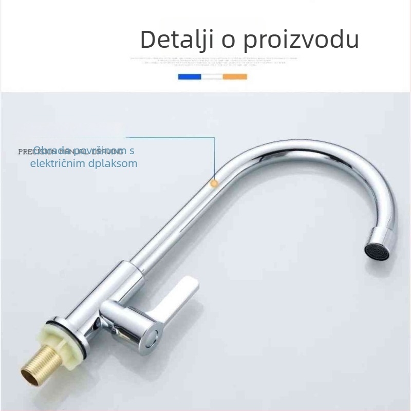 Plastična slavina za umivaonik, hladna voda, keramički disk ventil, elektroplatirani završni sloj, brend Consistent Bathroom