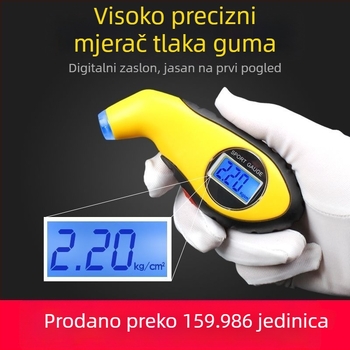 Visoko precizan digitalni mjerač tlaka u gumama i monitor tlaka, prijenosan