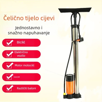 Qianli ručna pumpa visokog tlaka za bicikl – metalno kućište, maksimalni tlak 12 MPa, uključuje zračnu iglu s tri kandže
