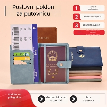 Kedeli PU kožni držač putovnice i dokumenata, uzorak slova, unisex