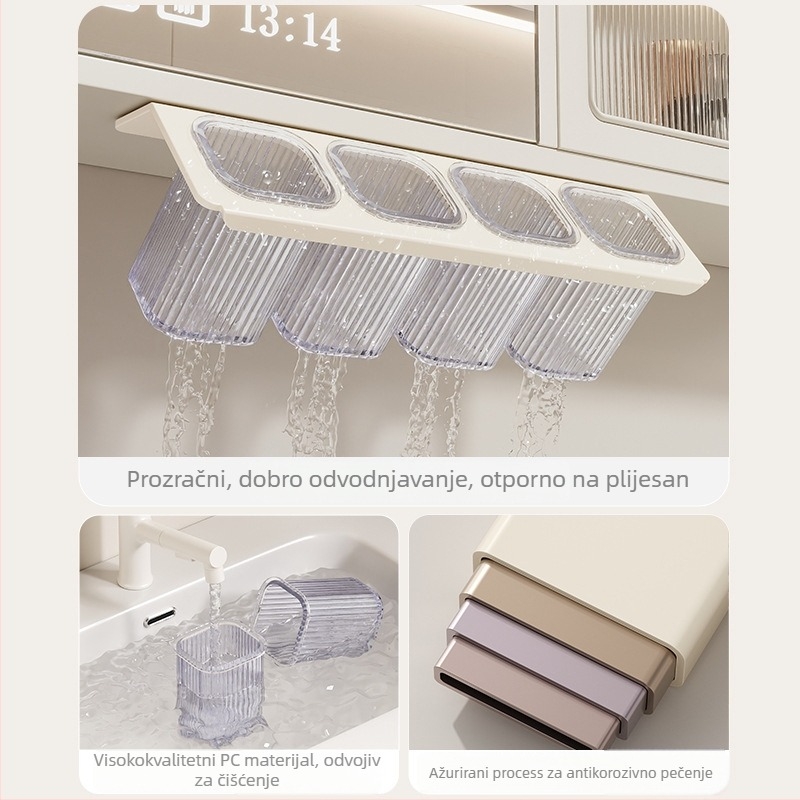 Zidni ormar za kupaonicu za pohranu WC-a, aluminijska legura, model 1225, nosivost 10 kg, 1 polica, moderni minimalistički stil