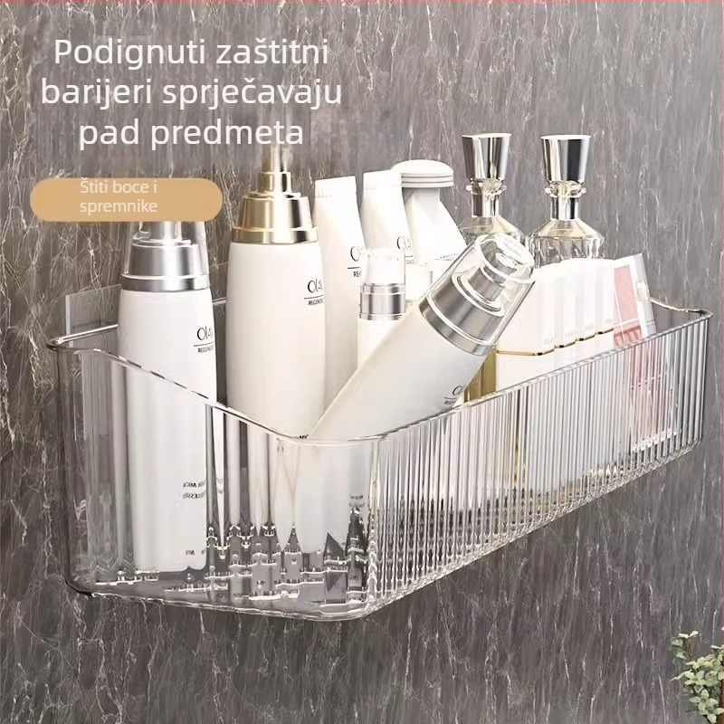 Zidni regal za kupaonicu, plastika, skandinavski stil, 1 sloj, glatka površina