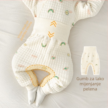 Unisex dječje zimske hlače, visoka stražnja zaštita za trbuh, podstava od 100% pamuka, tople za uzrast 1–3 godine