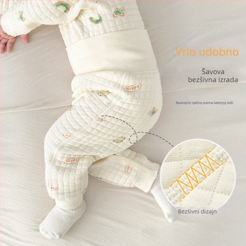Unisex dječje zimske hlače, visoka stražnja zaštita za trbuh, podstava od 100% pamuka, tople za uzrast 1–3 godine