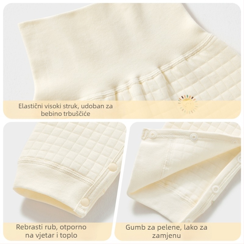 Unisex dječje zimske hlače, visoka stražnja zaštita za trbuh, podstava od 100% pamuka, tople za uzrast 1–3 godine