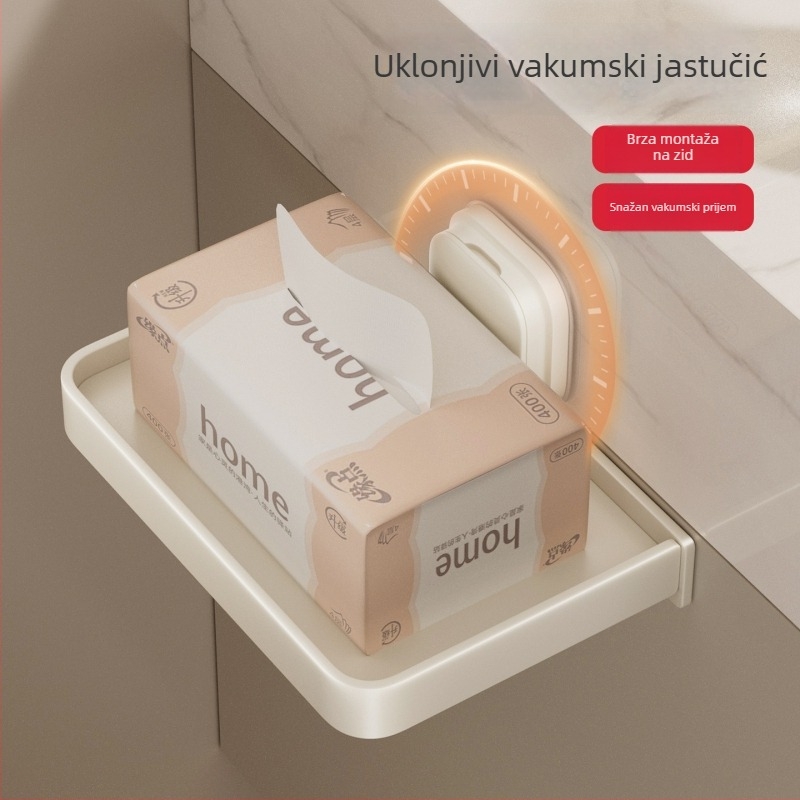 Držač za telefon i maramicu s usisnom čašom, zidni, ABS + karbonska čelična konstrukcija, jednodijelni sloj, nosivost do 5 kg