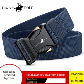 Muški platnieni elastični pojas s kopčom od legure, materijal najlon, način zatvaranja: gumb, širina 2–4 cm