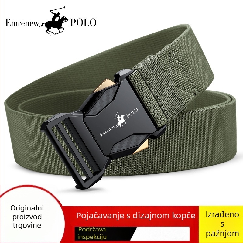 Muški platnieni elastični pojas s kopčom od legure, materijal najlon, način zatvaranja: gumb, širina 2–4 cm