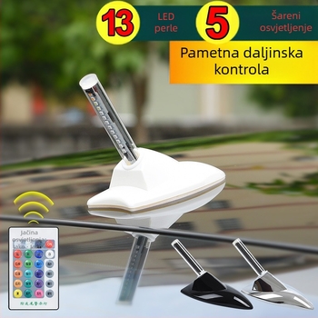 Automobilska antena u obliku peraje morskog psa s LED upozoravajućom svjetlošću, samoljepljiva ugradnja, 12V, 0,1A, vijek trajanja 50.000 sati