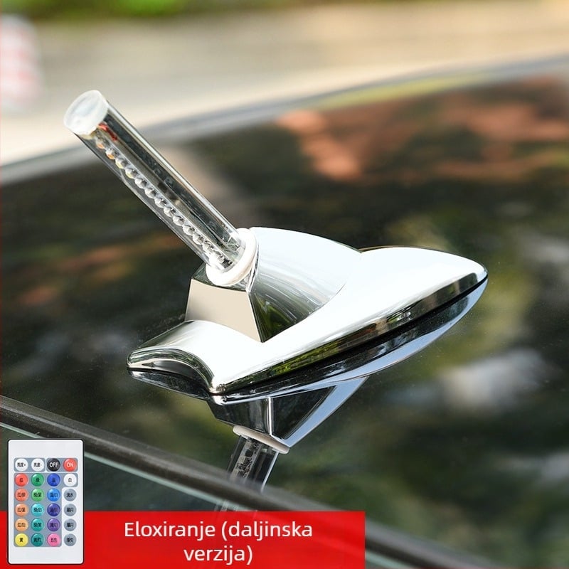 Automobilska antena u obliku peraje morskog psa s LED upozoravajućom svjetlošću, samoljepljiva ugradnja, 12V, 0,1A, vijek trajanja 50.000 sati