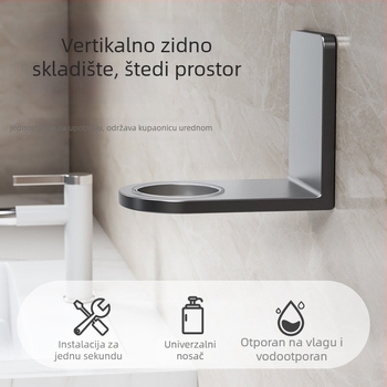 Zidni držač za šampon i gel za tuširanje – nehrđajući čelik, 1 etaža, nosivost 8 kg, model XSYJ-004, završna obrada oksidacija