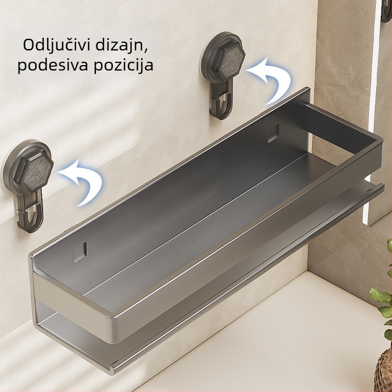 Dvostruki zidni ormarić za kupaonicu s vakuumskom pričvršćivanjem, bez bušenja (Model ZWJ-023; Materijal: Željezo; Površinska obrada: Sprej Plastika; Nosivost: 10 kg)