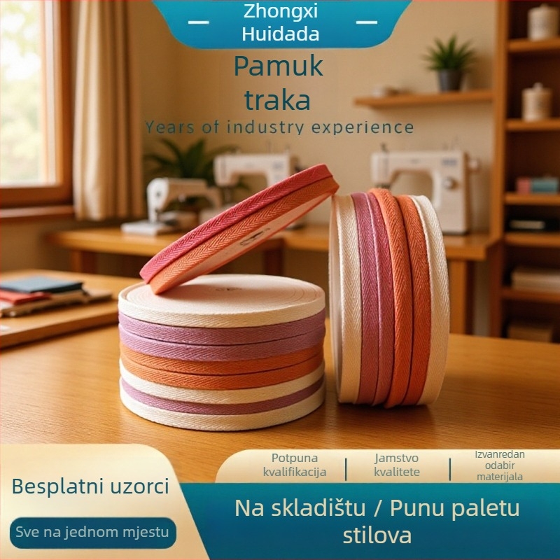 Pamukova tkanina vezna traka za odjeću – uzorak herringbone, 100% pamuk