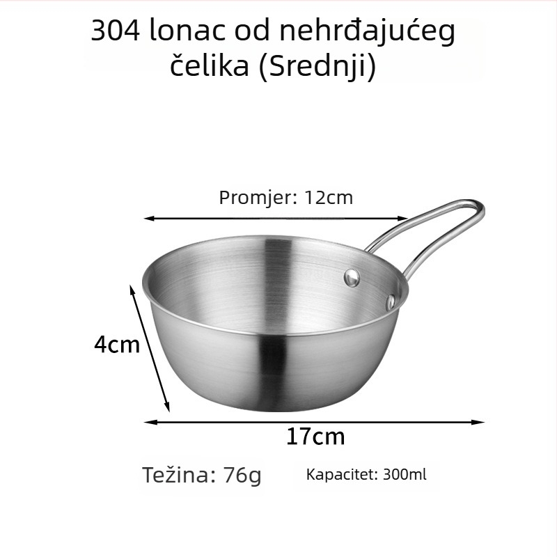 Okrugla posuda od 304 nehrđajućeg čelika s logom; prilagodba obrade dostupna; mikrovalna pećnica nije pogodna; idealno za začine za vruće lonce i voćne salate