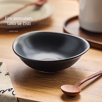 Ceramicne posude za desert, 17–18 cm, nepravilan oblik, jednobojne, modernistički minimalistički stil, pogodne za doručak s zobenom kašom, jogurtom i voćem