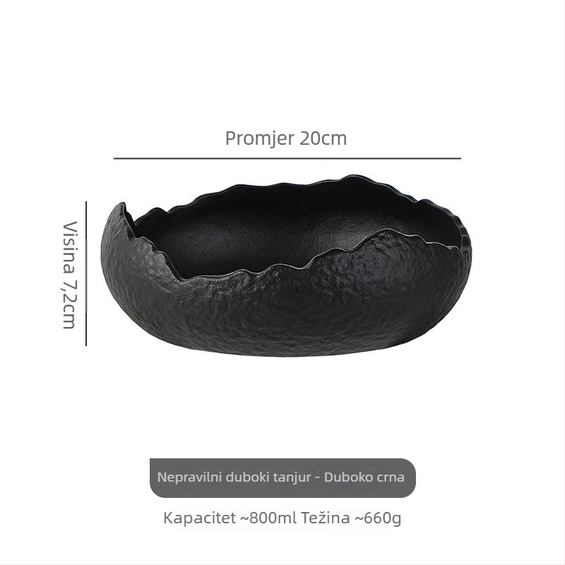 Porcelanska zdjela, zapadni stil za desert/jogurt, podglazirana površina, moderan minimalistički stil, mikrovalna pećnica nije dostupna