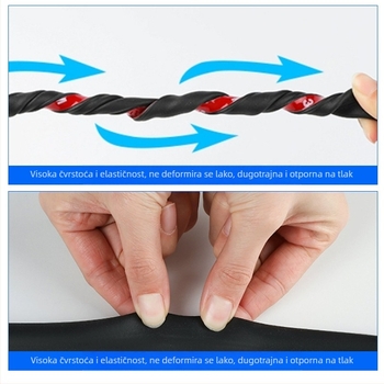 Haokai Univerzalni gumeni brtveni trak za vrata automobila, D-tip žlijeba, samoljepljiv, vodootporan, zvučna izolacija