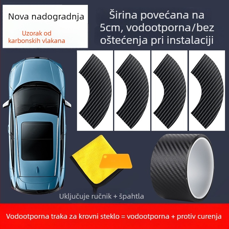 Silikonska gumena brtvna traka za sunčani krov automobila, model 123-17, vodootporna brtva za staklo krova
