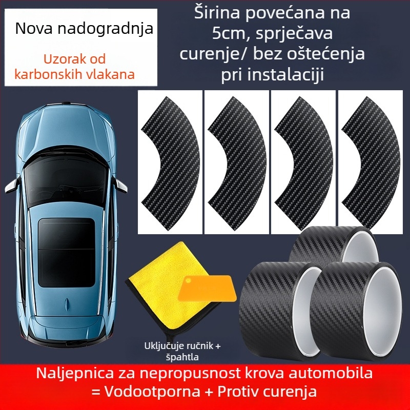 Silikonska gumena brtvna traka za sunčani krov automobila, model 123-17, vodootporna brtva za staklo krova