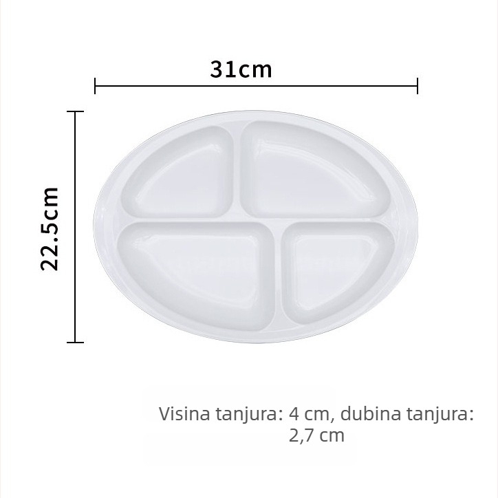 Okrugla melaminska zdjela, jednobojna, mikrovalna sigurnost, prilagodljiva, namijenjena starijim osobama