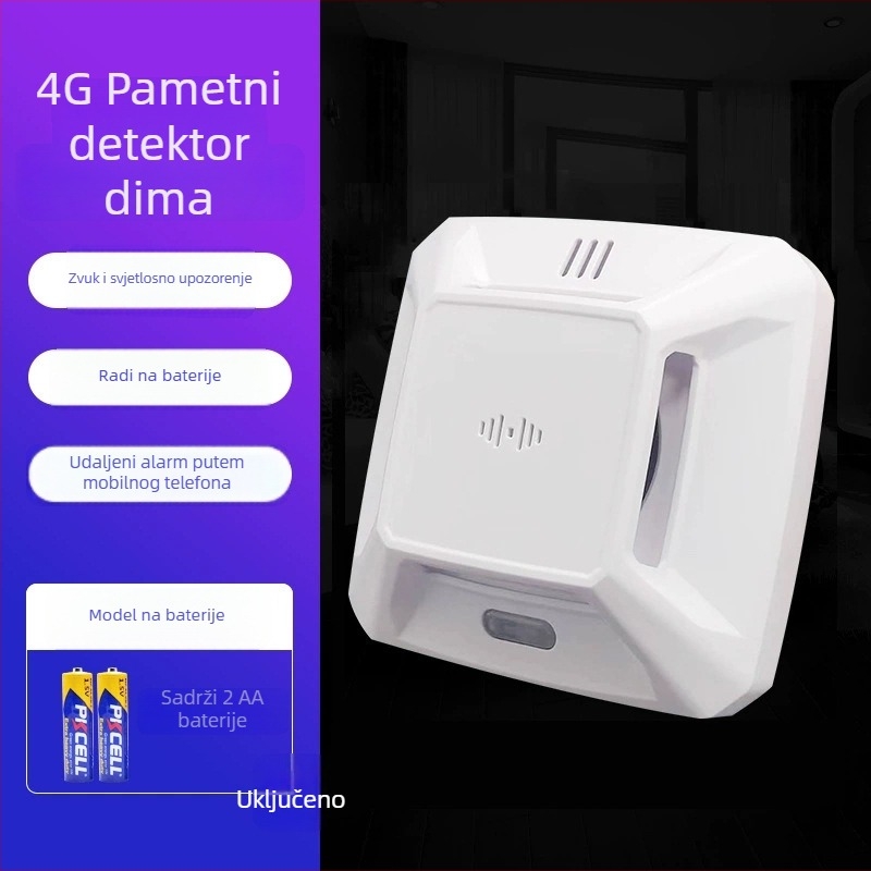NB Alarm za dim s daljinskim nadzorom putem mobilnog telefona, 4G Pametni, Bežični, 360° Detekcija, Ugradnja na plafon, Model XL-802