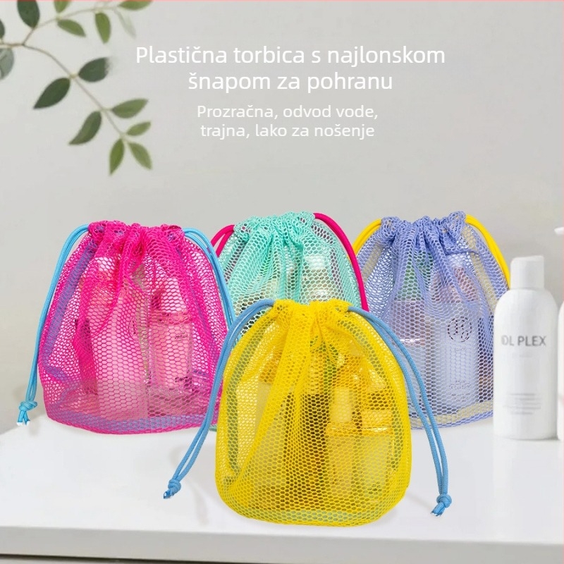 Torba za skladištenje s vrpcom, mrežasta, kubnog oblika, poliester, višestruka namjena za putovanja